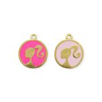 Pingente Barbie 29mm Dourado - 1 Und