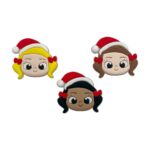 Apliques Emborrachado Meninas Natal 33mm - 1 Und