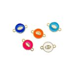 Entremeio Olho Grego 22mm Dourado - 1 Und