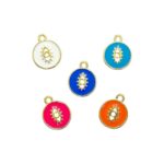 Pingente Olho Grego 19mm Dourado - 1 Und