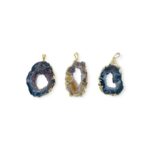 Pingente Pedra Disforme Dourado - 1 Und