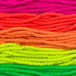 Disco Fimo Emborrachado Neon 6mm - 1 Fio