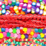 Fimo Coração Emborrachado Diversos - 1 Fio