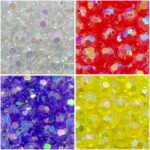 Conta Bola Facetada 12mm Transparente Irizada - 20 Gramas