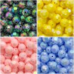 Conta Bola Facetada 12mm Irizada - 20 Gramas