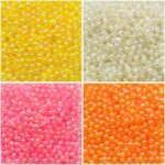 Conta Bola Pérola Irizada Transparente 4mm - 20 Gramas