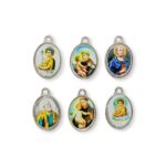 Pingente Oval Religioso Diversos 23mm Níquel – 1 Und