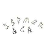 Pingente Letra c/ Strass Níquel - 1 Und