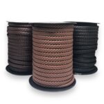 Couro Sintético Trançado Achatado 8mm - Metro