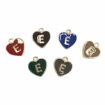 Pingente Coração c/ Letra E - 1 Und