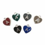 Pingente Coração c/ Letra A - 1 Und