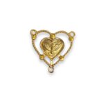 Entremeio Coração Espirito Santo P/Terço 32x35mm Dourado - 1 Und