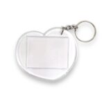 Chaveiro Coração Acrílico Para Foto 3x4 - 2 Unds