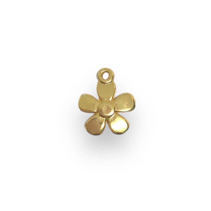Pingente Flor 11mm Dourado - 1 Und - Imagem 1