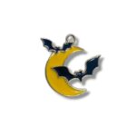 Pingente Lua C/Morcego 25mm Dourado - 1 Und