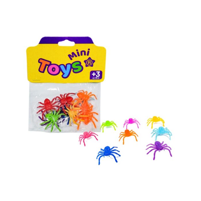 Mini Aranha Plástico Color 4 x 3,5 cm - C/ 10 Unds - Imagem 1