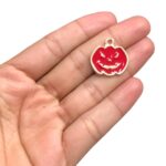 Pingente Halloween Abóbora Dourado 22mm – 1 Und - Imagem 2