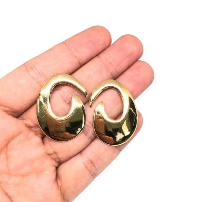 Base Brinco Oval Dourada 34mm –  Und - Imagem 2