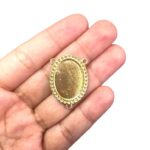 Pingente Oval P/ Chaton Dourado 24x33mm – 1 Und - Imagem 2