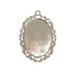 Pingente Oval P/ Chaton Níquel 43x52mm – 1 Und