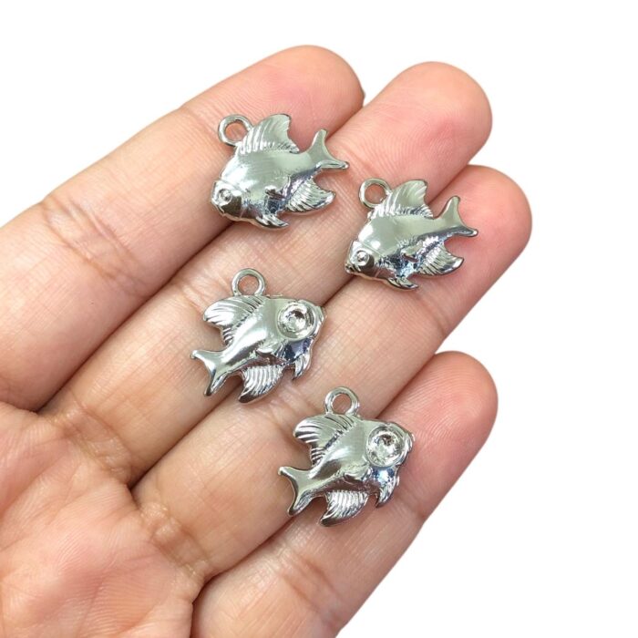 Pingente Peixe P/ Strass 15mm Níquel – 1 Und - Imagem 2
