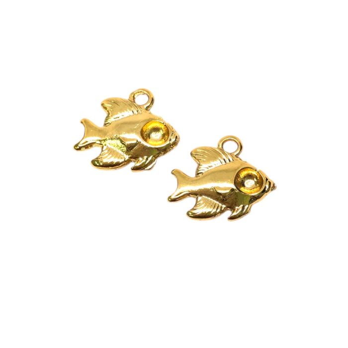 Pingente Peixe P/ Strass 15mm Dourado – 1 Und - Imagem 1