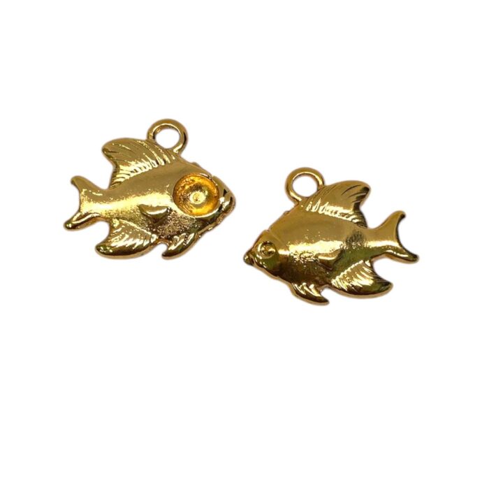 Pingente Peixe P/ Strass 15mm Dourado – 1 Und - Imagem 3