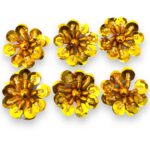 Aplique Flor Lantejoula C/Miçanga 30mm - Und