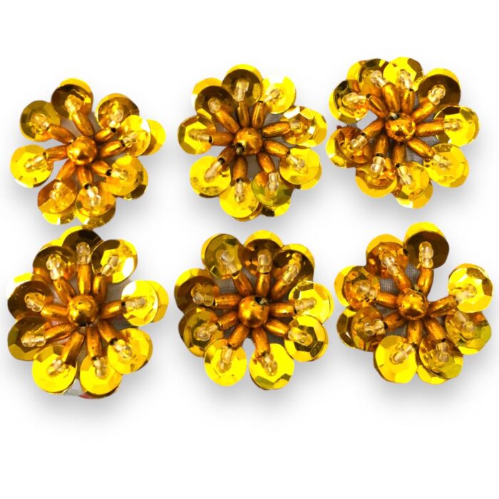 Aplique Flor Lantejoula C/Miçanga 30mm - Und - Imagem 1