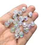 Conta Bola Facetada 10mm Transparente Irizada – 20 Gramas - Imagem 2