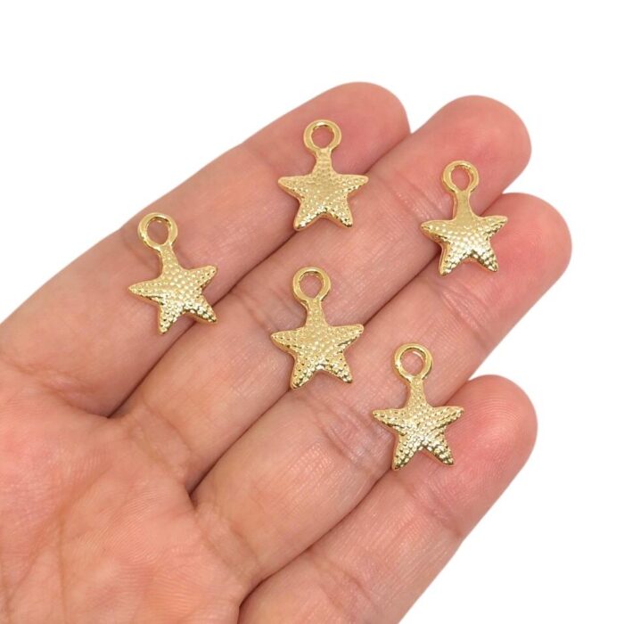 Pingente Estrela 17mm Dourado - Und - Imagem 2