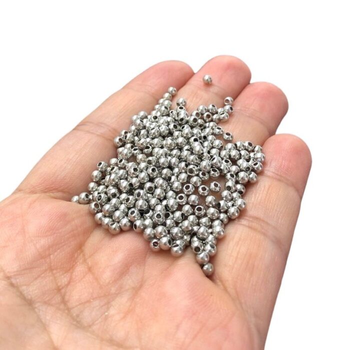 Conta Bola Abs 3mm Níquel – 20 Gramas - Imagem 2