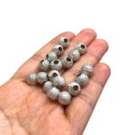 Conta Bola Abs 10mm Trabalhada Níquel - 20 Gramas - Imagem 2