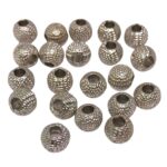Conta Bola Abs 10mm Trabalhada Níquel - 20 Gramas