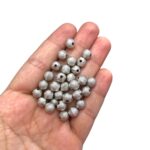 Conta Bola Abs 8mm Trabalhada Níquel - 20 Gramas - Imagem 2