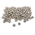 Conta Bola Abs 8mm Trabalhada Níquel - 20 Gramas