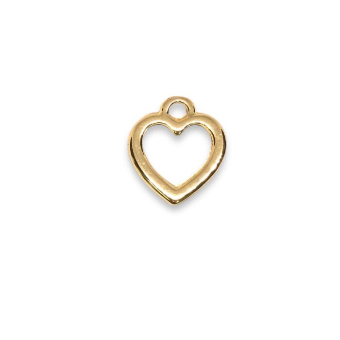 Pingente Coração 20mm Vazado Dourado - Und - Imagem 1