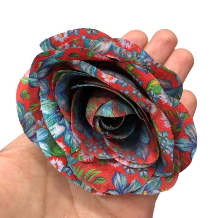 Aplique Flor 90mm Tecido Estampado - Und - Imagem 3