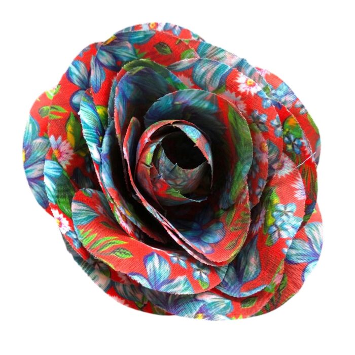 Aplique Flor 90mm Tecido Estampado - Und - Imagem 1