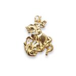 Pingente São Jorge 31mm Dourado - Und