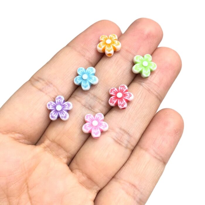 Conta Infantil Flor 10mm Acrílico - 20 Gramas - Imagem 2