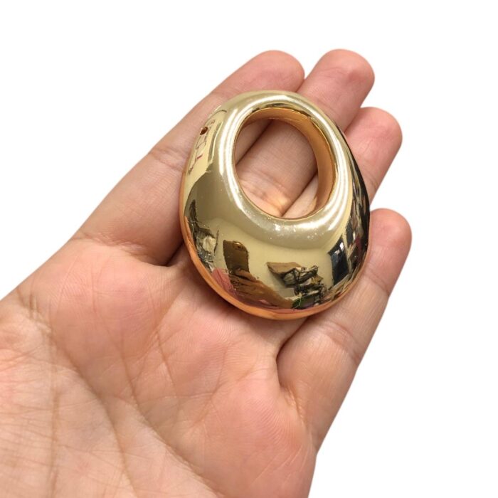 Pingente 47mm Oval Dourado - Und - Imagem 2