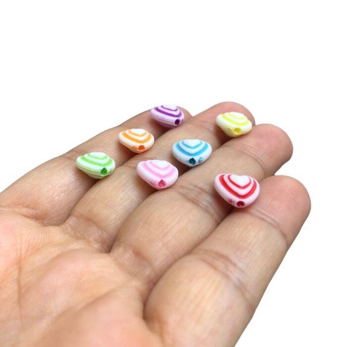Conta Infantil Coração 10mm Acrílico - 20 Gramas - Imagem 3
