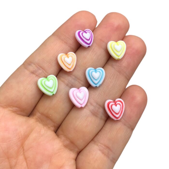 Conta Infantil Coração 10mm Acrílico - 20 Gramas - Imagem 2