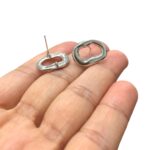 Base Brinco 15mm Disforme Níquel - Par - Imagem 2