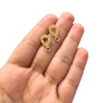 Base Brinco Gota 10x15mm Vazado Dourado - Par - Imagem 2