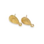 Base Brinco Gota 10x14mm Dourado - Par - Imagem 3