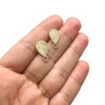 Base Brinco Gota 10x14mm Dourado - Par - Imagem 2