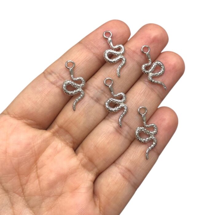 Pingente Cobra 24mm Níquel – Und - Imagem 2
