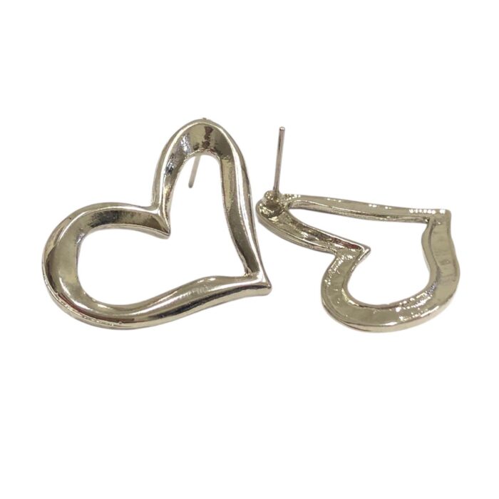 Base Brinco Coração 36mm Níquel - Par - Imagem 1